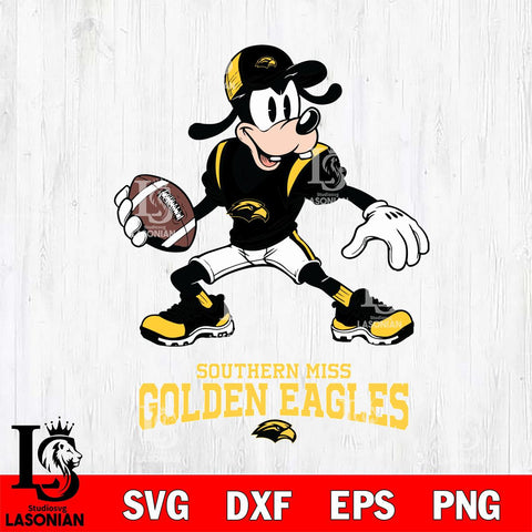 Southern Miss Golden Eagles Goofy Disney, Svg Eps Dxf Png File, Digital Download