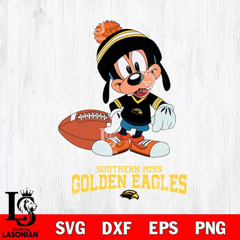 Southern Miss Golden Eagles Goofy Football SVG DXF EPS PNG FILE,NCAA svg ,Football Digital Download,Instant Download, Silhouette