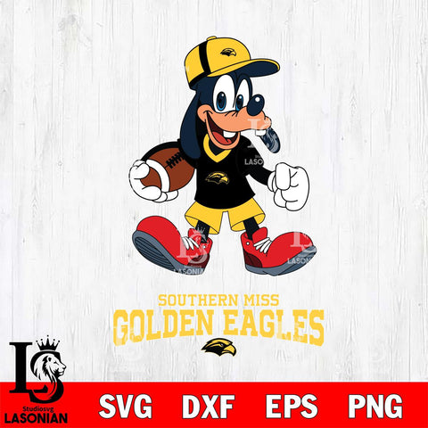 Southern Miss Golden Eagles Goofy Football Player SVG DXF EPS PNG FILE,NCAA svg ,Football Digital Download,Instant Download, Silhouette