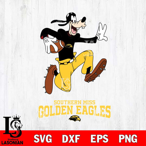 Southern Miss Golden Eagles Goofy rugby Sport SVG DXF EPS PNG FILE,NCAA svg ,Football Digital Download,Instant Download, Silhouette