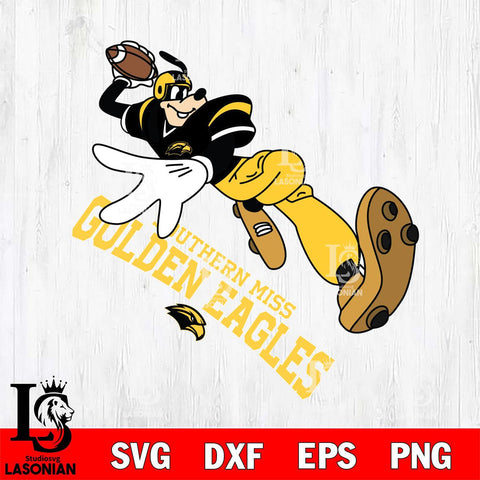 Southern Miss Golden Eagles Goofy rugby player SVG DXF EPS PNG FILE,NCAA svg ,Football Digital Download,Instant Download, Silhouette
