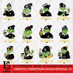 Southern Miss Golden Eagles Grinch Christmas NCAA Bundle 12 Svg Eps Dxf Png File,Cricut files, Digital Download, Instant Download