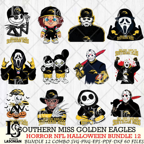 Southern Miss Golden Eagles Halloween Bundle 12 SVG Svg Eps Dxf Png File, NCAA bundle svg, Digital Download, Instant Download