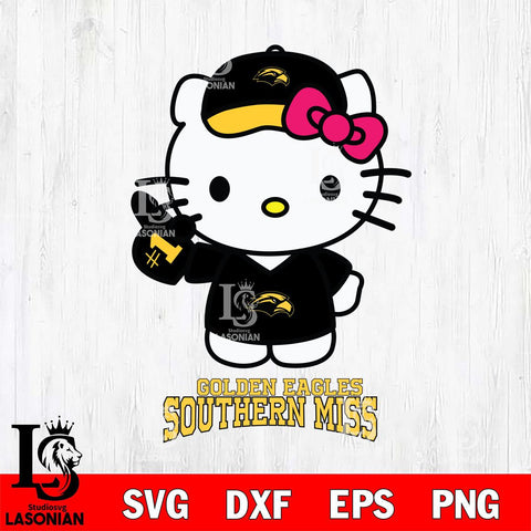 Southern Miss Golden Eagles Hello Kitty Best Fan Svg Eps Dxf Png File, Digital Download, Instant Download