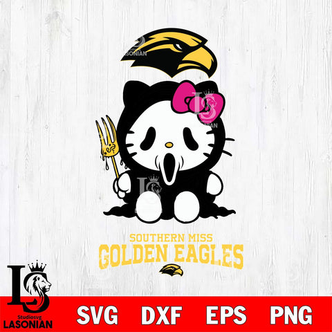 Southern Miss Golden Eagles Hello Kitty Horror 4 Svg Eps Dxf Png File, Digital Download