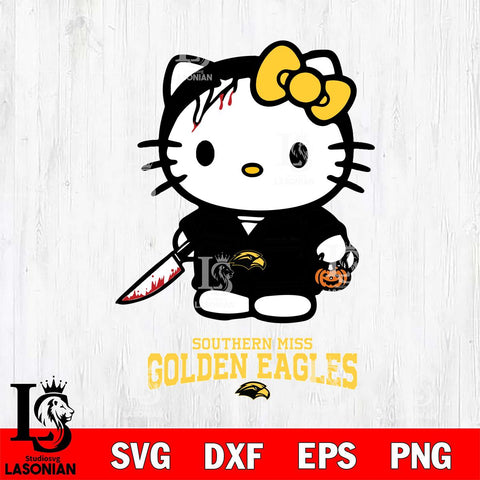 Southern Miss Golden Eagles Hello Kitty Horror 5 Svg Eps Dxf Png File, Digital Download