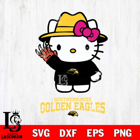 Southern Miss Golden Eagles Hello Kitty Horror 6 Svg Eps Dxf Png File, Digital Download