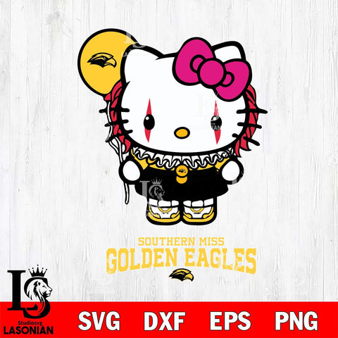 Southern Miss Golden Eagles Hello Kitty Horror 7 Svg Eps Dxf Png File, Digital Download