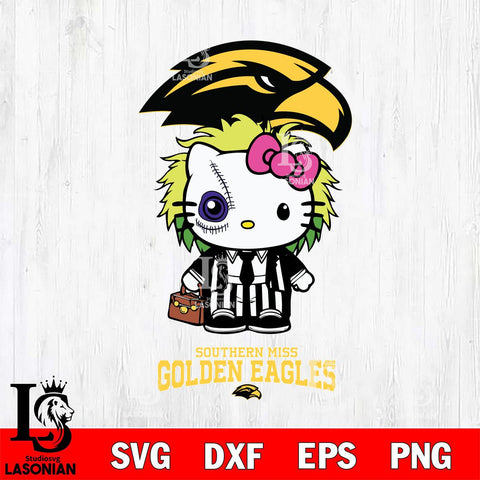 Southern Miss Golden Eagles Hello Kitty Horror 8 Svg Eps Dxf Png File, Digital Download
