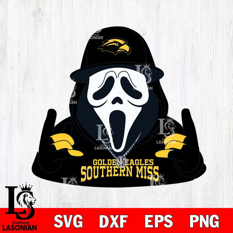 Southern Miss Golden Eagles Horror Character Ghostface Sport Svg Eps Dxf Png File, NCAA svg, Digital Download, Instant Download