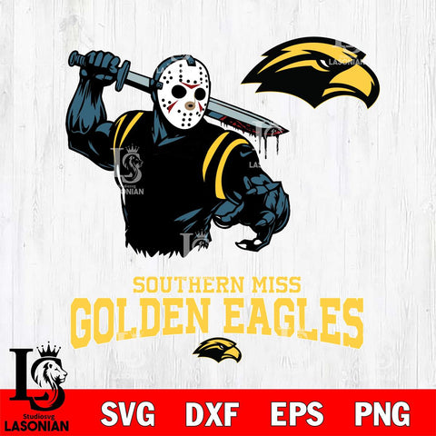 Southern Miss Golden Eagles Jason Voorhees 5 Svg Eps Dxf Png File, Digital Download
