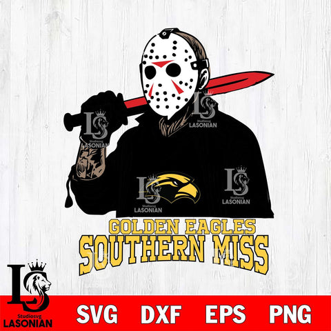 Southern Miss Golden Eagles Jason Voorhees Horror Halloween Svg Eps Dxf Png File, NCAA svg, Digital Download, Instant Download