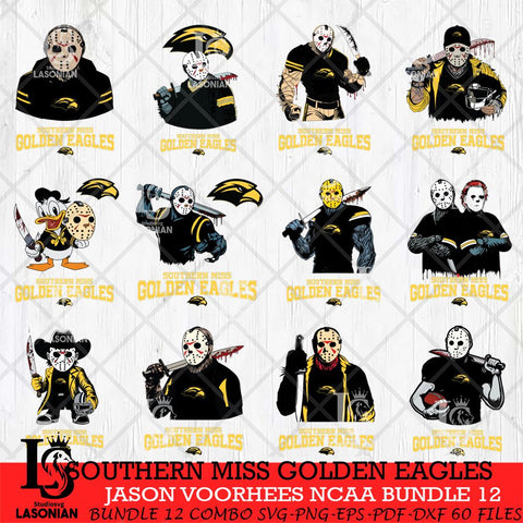 Southern Miss Golden Eagles Jason Voorhees NCAA Bundle 12 SVG Svg Eps Dxf Png File, Digital Download