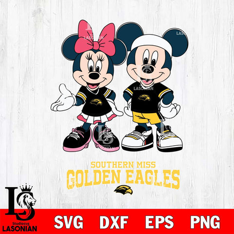 Southern Miss Golden Eagles Mickey And Minnie Football Svg Eps Dxf Png File, NCAA svg , Digital Download , Instant Download, Cricut File