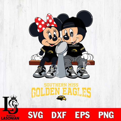 Southern Miss Golden Eagles Mickey And Minnie Football Champions Svg Eps Dxf Png File, NCAA svg , Digital Download , Instant Download, Cricut File