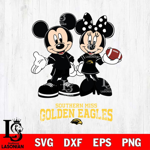 Southern Miss Golden Eagles Mickey Minnie Football Svg Eps Dxf Png File, NCAA svg , Digital Download , Instant Download, Cricut File