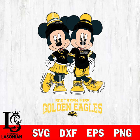Southern Miss Golden Eagles Mickey Minnie Valentine Football Svg Eps Dxf Png File, NCAA svg , Digital Download , Instant Download, Cricut File