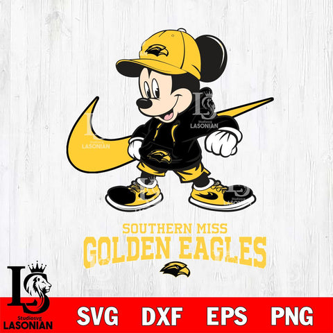 Southern Miss Golden Eagles Mickey Mouse NIKE, Svg Eps Dxf Png File, Digital Download