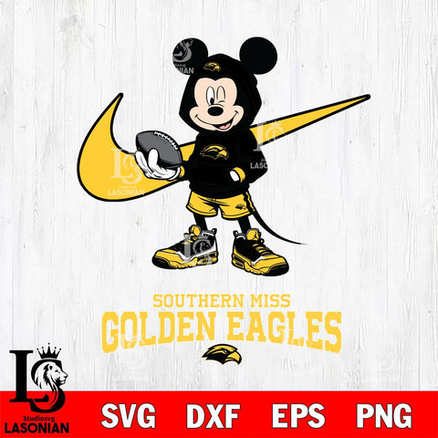 Southern Miss Golden Eagles Mikey Mouse Disney NIKE, Svg Eps Dxf Png File, Digital Download