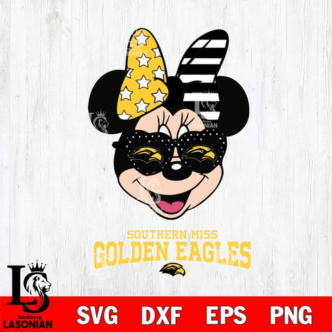 Southern Miss Golden Eagles Minnie Mouse Love 2, Svg Eps Dxf Png File, Digital Download