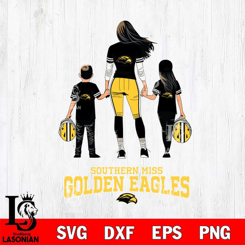 Southern Miss Golden Eagles Mother and son Rugby SVG DXF EPS PNG FILE,NCAA SVG, Father day Digital Download,Instant Download, Silhouette