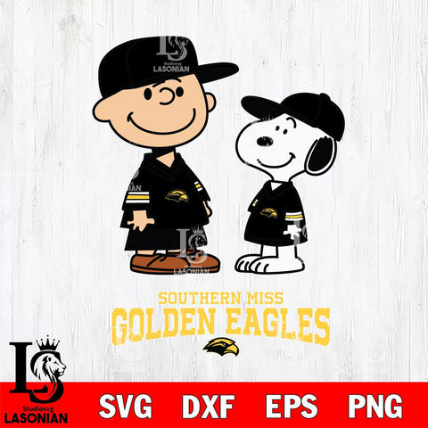 Southern Miss Golden Eagles Peanuts Snoopy Football SVG DXF EPS PNG FILE,Snoopy File Cut, NCAA Digital Download,Instant Download,Christmas Silhouette