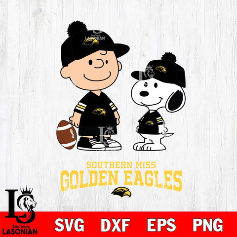 Southern Miss Golden Eagles Peanuts Snoopy Friends Football SVG DXF EPS PNG FILE,Snoopy File Cut, NCAA Digital Download,Instant Download,Christmas Silhouette