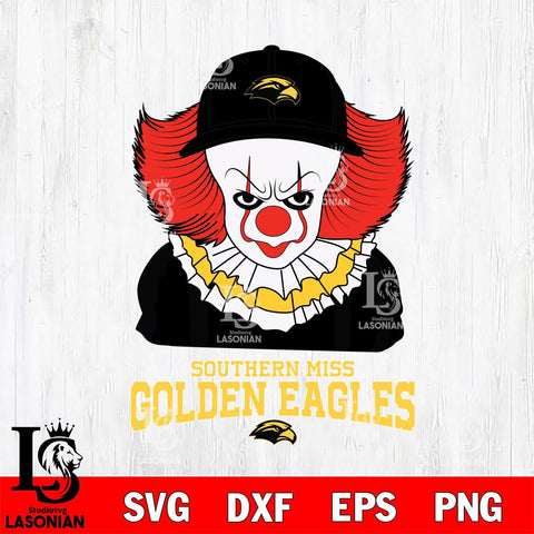 Southern Miss Golden Eagles Pennywise Horror Sport 10 Svg Eps Dxf Png File, Digital Download
