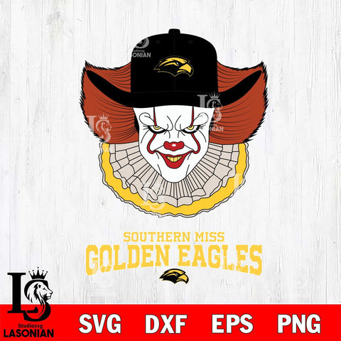 Southern Miss Golden Eagles Pennywise Horror Sport 12 Svg Eps Dxf Png File, Digital Download