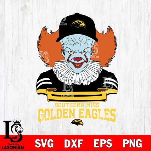 Southern Miss Golden Eagles Pennywise Horror Sport 2 Svg Eps Dxf Png File, Digital Download