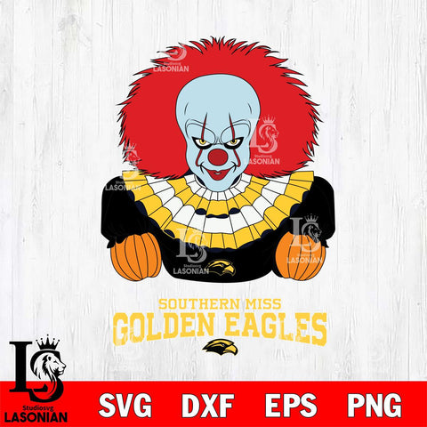 Southern Miss Golden Eagles Pennywise Horror Sport 3 Svg Eps Dxf Png File, Digital Download
