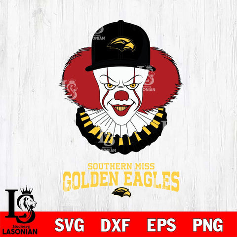 Southern Miss Golden Eagles Pennywise Horror Sport 4 Svg Eps Dxf Png File, Digital Download