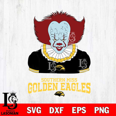 Southern Miss Golden Eagles Pennywise Horror Sport 5 Svg Eps Dxf Png File, Digital Download
