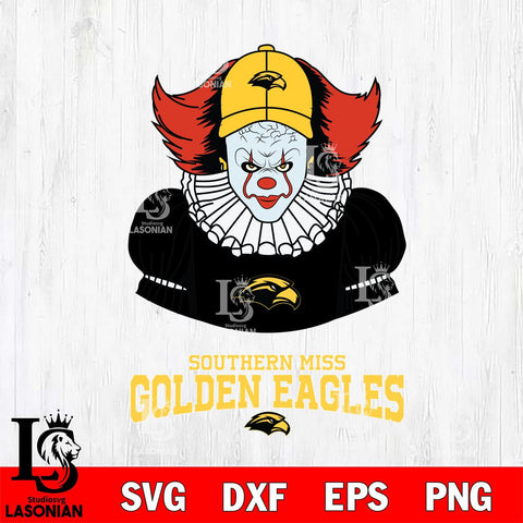 Southern Miss Golden Eagles Pennywise Horror Sport 7 Svg Eps Dxf Png File, Digital Download