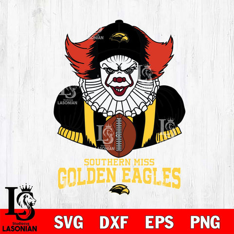 Southern Miss Golden Eagles Pennywise Horror Sport 9 Svg Eps Dxf Png File, Digital Download