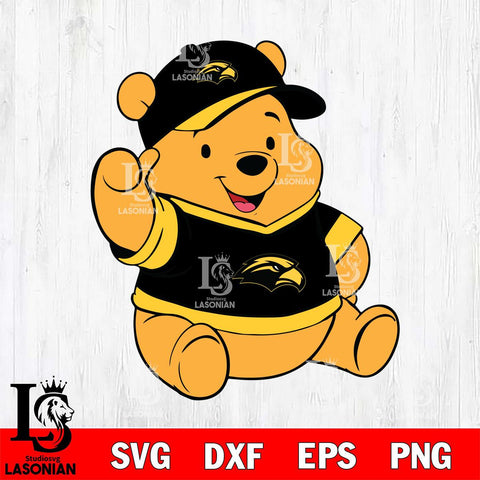 Southern Miss Golden Eagles Pooh Bear Svg Eps Dxf Png File, NCAA svg, Digital Download, Instant Download