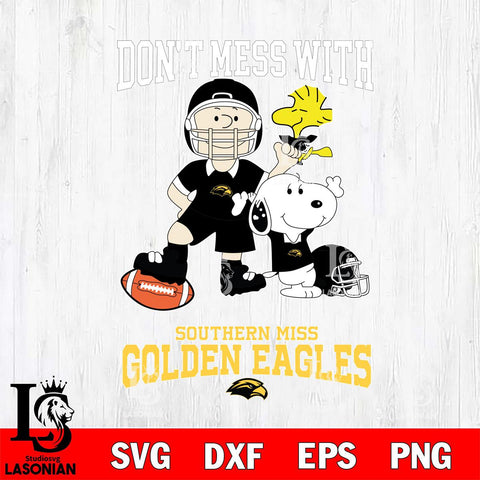 Southern Miss Golden Eagles Snoopy Dont mess with SVG DXF EPS PNG FILE,Snoopy File Cut, NCAA Digital Download,Instant Download,Christmas Silhouette
