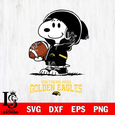 Southern Miss Golden Eagles Snoopy Football Svg Eps Dxf Png File, NCAA svg , Digital Download , Instant Download, Cricut File