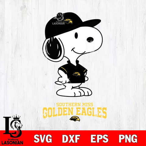 Southern Miss Golden Eagles Snoopy Football sport SVG DXF EPS PNG FILE,Snoopy File Cut, NCAA Digital Download,Instant Download,Christmas Silhouette