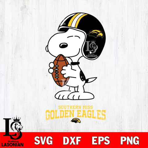 Southern Miss Golden Eagles Snoopy Rugby Svg Eps Dxf Png File, NCAA svg , Digital Download , Instant Download, Cricut File