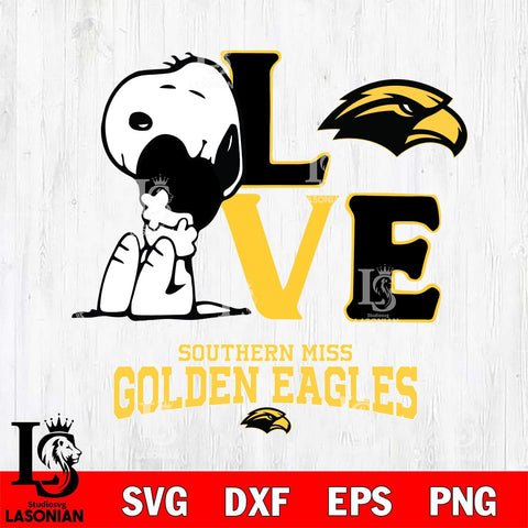 Southern Miss Golden Eagles Snoopy Sport 10 Svg Eps Dxf Png File, Digital Download