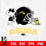 Southern Miss Golden Eagles Snoopy Sport 2 Svg Eps Dxf Png File, Digital Download
