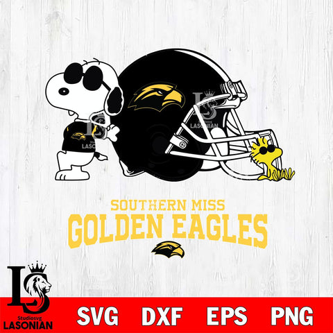 Southern Miss Golden Eagles Snoopy Sport 2 Svg Eps Dxf Png File, Digital Download