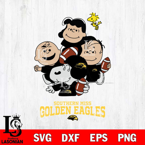 Southern Miss Golden Eagles Snoopy Sport 4 Svg Eps Dxf Png File, Digital Download