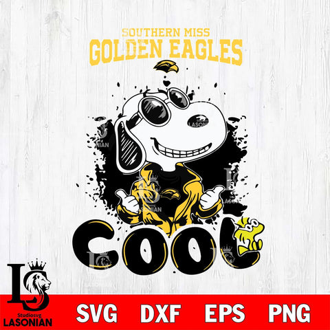 Southern Miss Golden Eagles Snoopy Sport 7 Svg Eps Dxf Png File, Digital Download