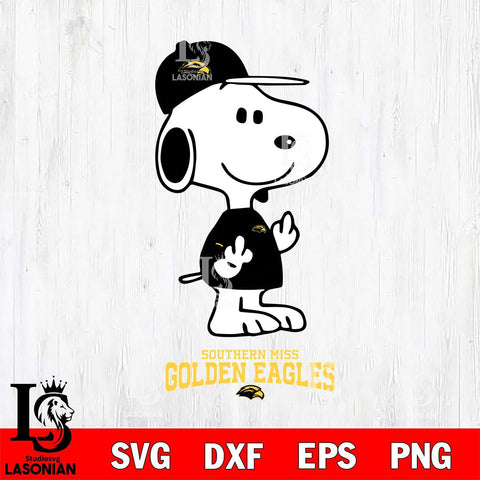 Southern Miss Golden Eagles Snoopy Sport 8 Svg Eps Dxf Png File, Digital Download