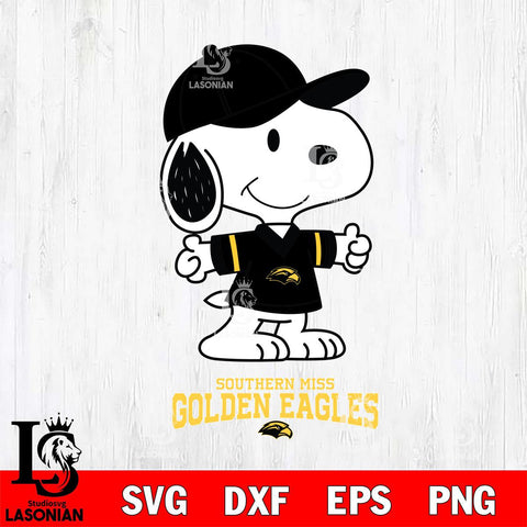 Southern Miss Golden Eagles Snoopy football SVG DXF EPS PNG FILE,Snoopy File Cut, NCAA Digital Download,Instant Download,Christmas Silhouette