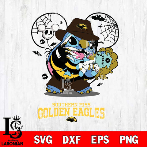 Southern Miss Golden Eagles Stitch Freddy Krueger Halloween Svg Eps Dxf Png File, Digital Download, Instant Download