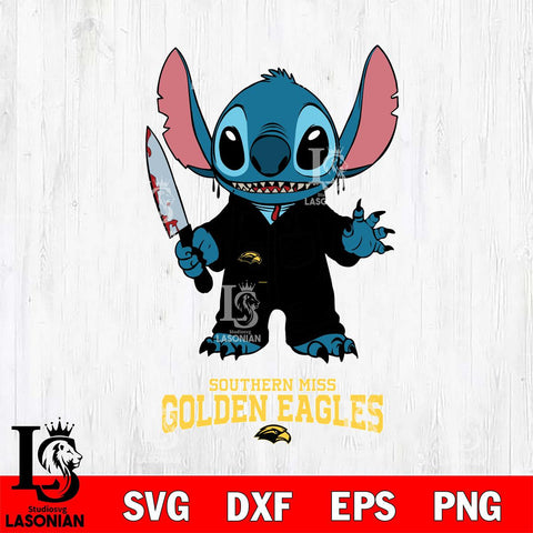 Southern Miss Golden Eagles Stitch Horror 2 Svg Eps Dxf Png File, NCAA svg, Digital Download, Instant Download