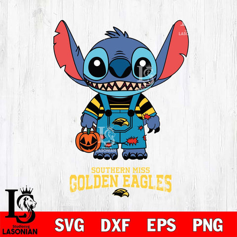 Southern Miss Golden Eagles Stitch Horror Halloween Svg Eps Dxf Png File, NCAA svg, Digital Download, Instant Download